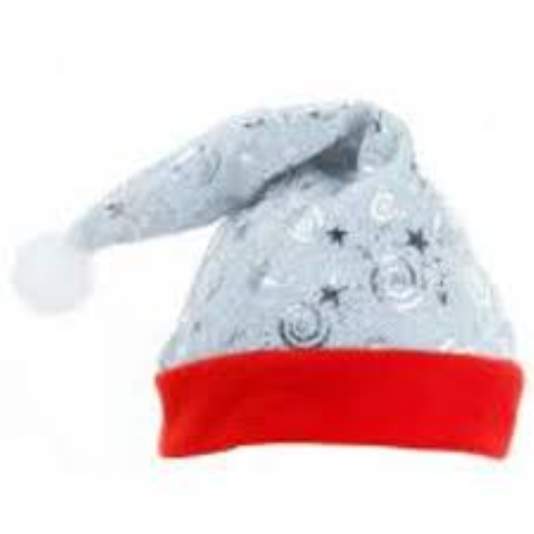 SILVER CHRISTMAS PRINTING HAT 062130